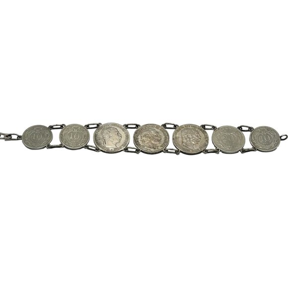 Austrian Silver Coin Bracelet 1893-1912 Franz Joseph + Francois-Joseph 1 Korona - Picture 1 of 9